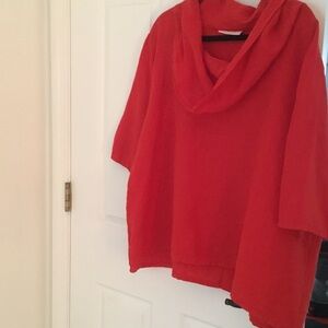 Women's Red Cowl Neck Sweater
